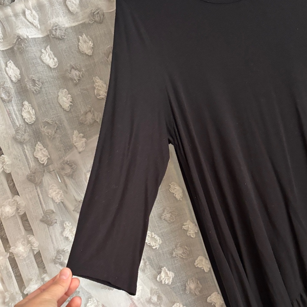 Celeste Black High-Low Ruffle Tunic Top - Picture 3 of 6